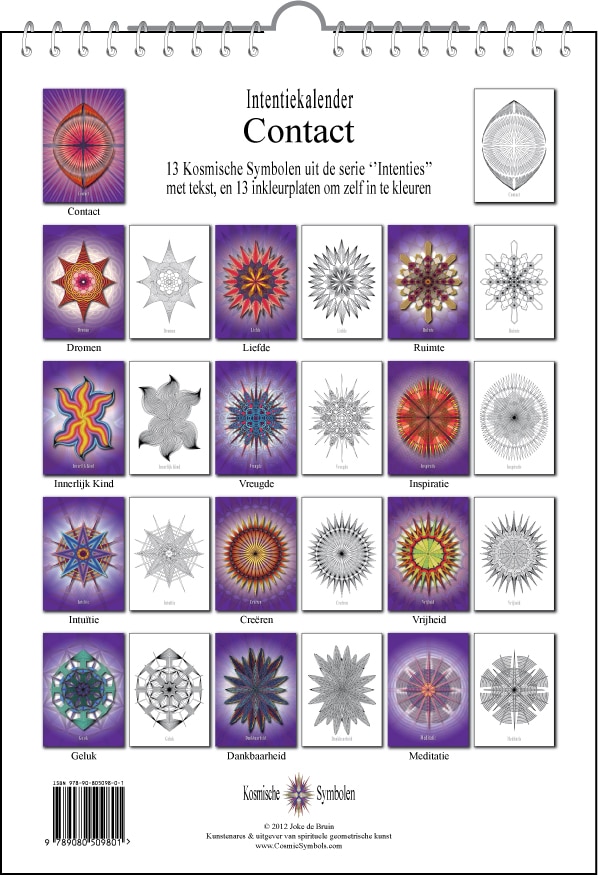 Intentiekalender Contact | 13 Kosmische Symbolen & Inkleurplaten | Joke de Bruin - Afbeelding 2